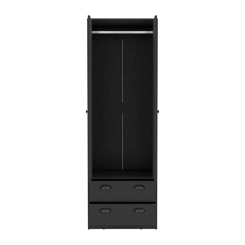 Bonaire Armoire with 2-Drawers and 2-Doors, Black