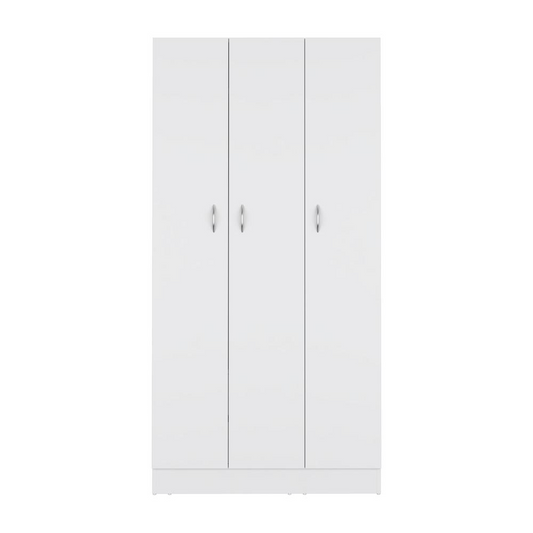 Westbury Wardrobe Armoire with 3-Doors and 2-Inner Drawers, White