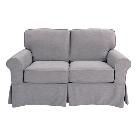 Loveseat with Fog Slip Cover