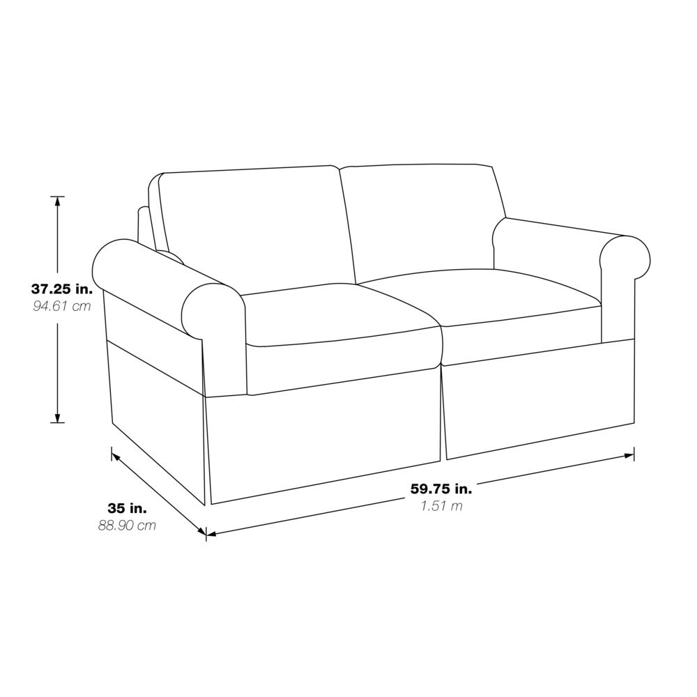 Loveseat with Fog Slip Cover