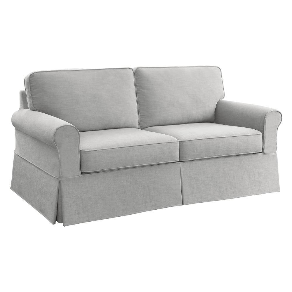 Slip Cover Sofa in Fog Fabric