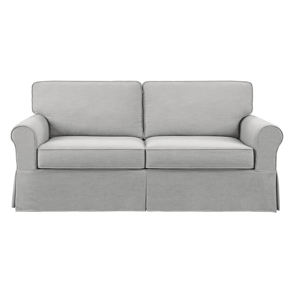 Slip Cover Sofa in Fog Fabric