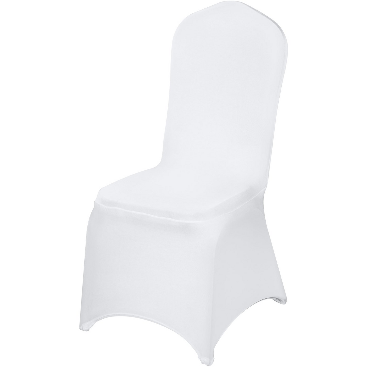 VEVOR 100 Pcs White Chair Covers Polyester Spandex Chair Cover Stretch Slipcovers for Wedding Party Dining Banquet Flat-Front Chair Covers