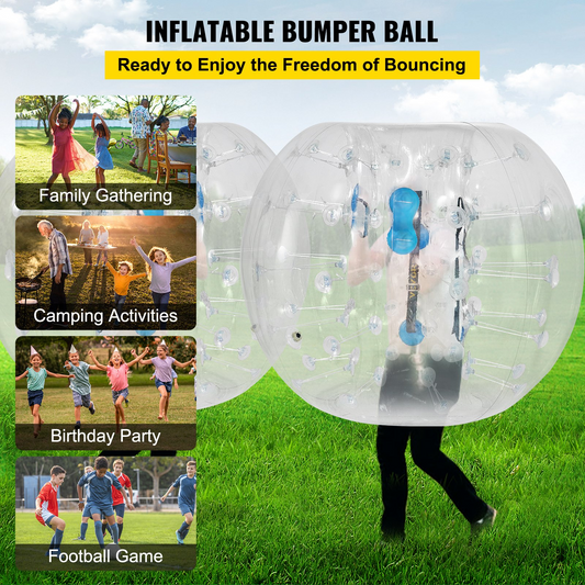 2PCS Inflatable Bumper Ball 4 FT / 1.2M Diameter, Bubble Soccer Ball, Blow It Up in 5 Min, Inflatable Zorb Ball for Adults or Children (4 FT, Transparent)