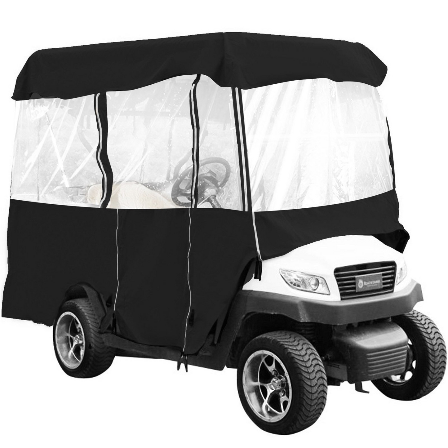 Golf Cart Enclosure 86'', 4-Person Golf Cart Cover, 4-Sided Fairway Deluxe, 300D Waterproof Driving Enclosure with Transparent Windows, Fit for EZGO, Club Car, Yamaha Cart