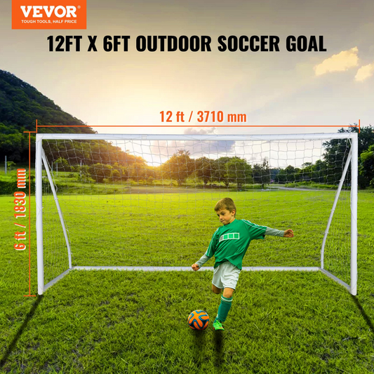 Portable Soccer Goal, 12x6 ft Soccer Net, Adults Kids Backyard Soccer Net, Large Practice Soccer Net, Youth Training Soccer Goal Set, All-Weather Outdoor Soccer Goals with Carry Bag, 1 Pack