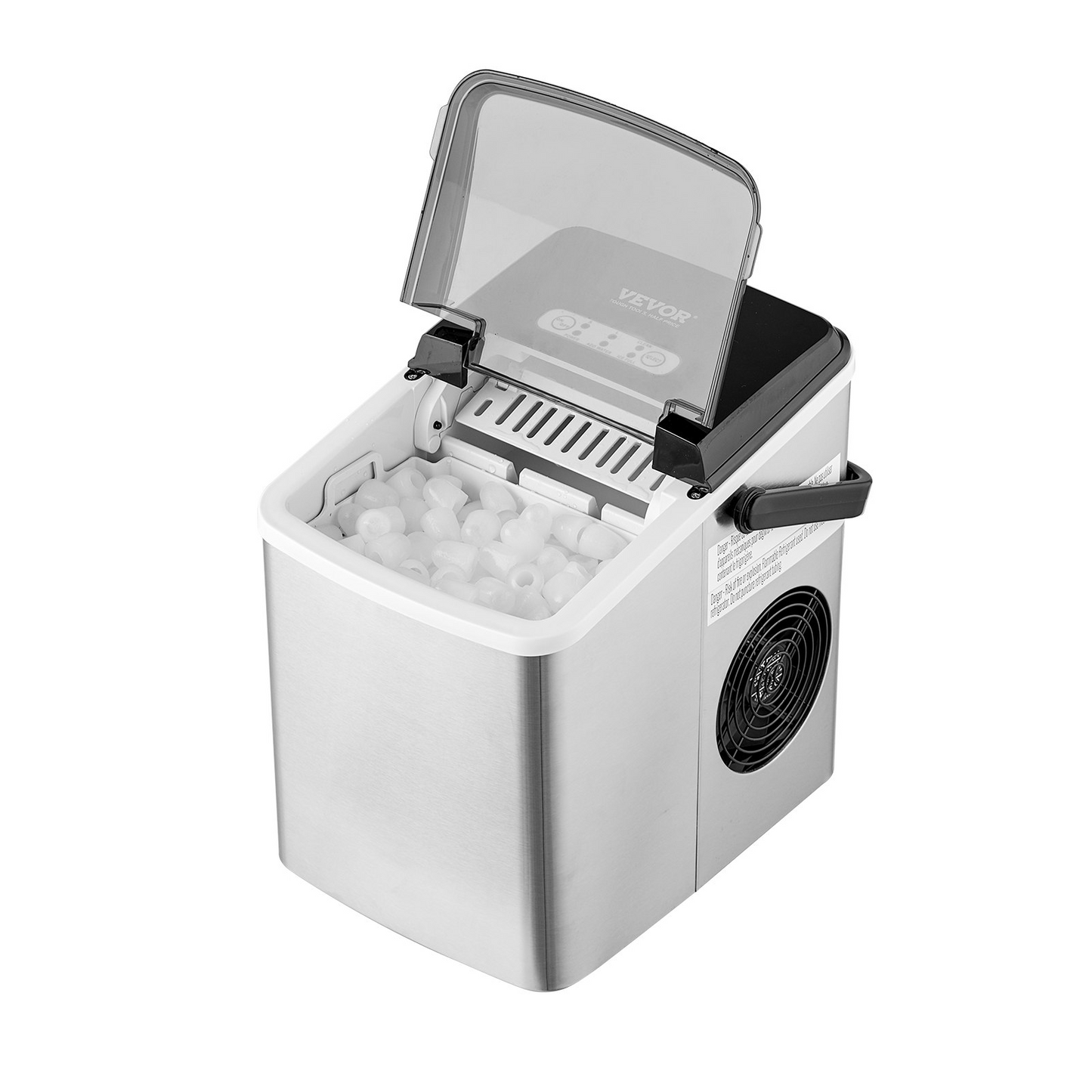 Countertop Ice Maker, 9 Cubes Ready in 7 Mins, 26lbs in 24Hrs, Self-Cleaning Portable Ice Maker with Ice Scoop and Basket, Stainless Steel Ice Machine with 2 Size Bullet Ice for Home Kitchen Bar