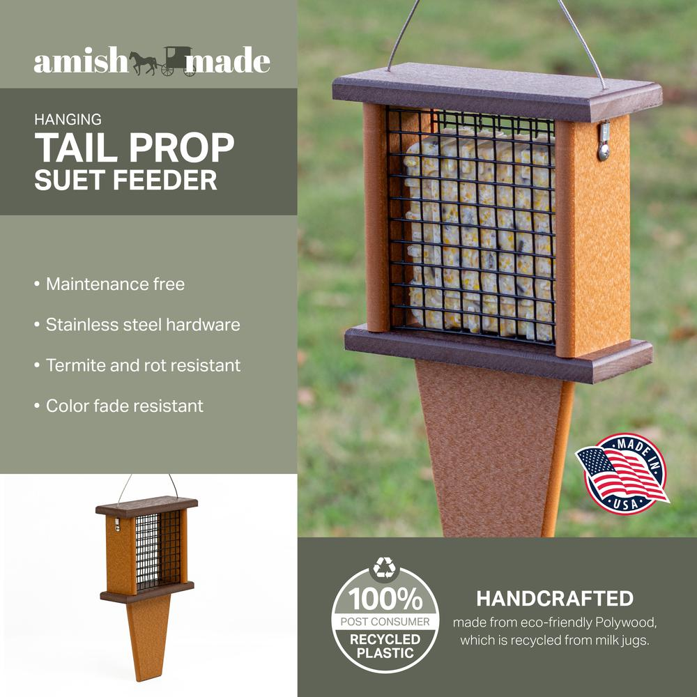 Tail Prop Suet Bird Feeder Made with High Density Poly Resin