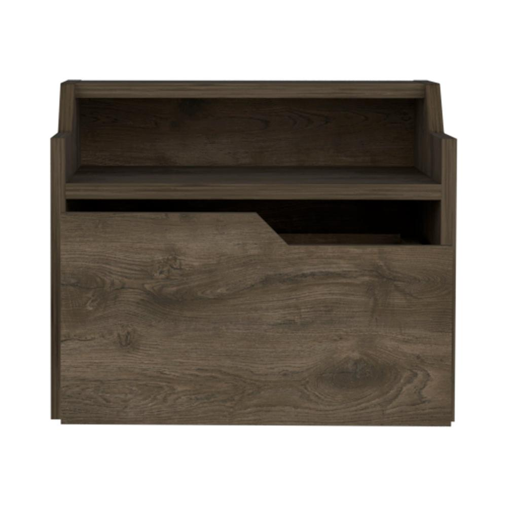 Floating Nightstand, Modern Dual-Tier Design with Spacious Single Drawer Storage