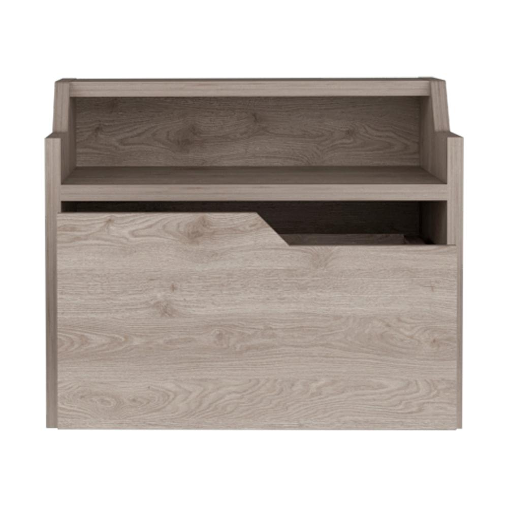 Floating Nightstand, Modern Dual-Tier Design with Spacious Single Drawer Storage