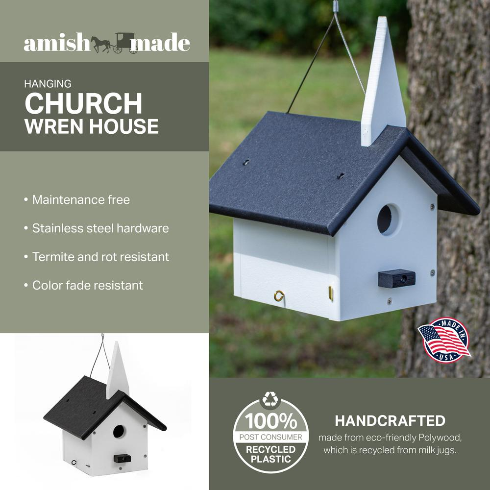 Church Wren Bird House Made of High Density Poly Resin