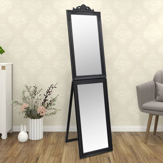 vidaXL Free-Standing Mirror Black 17.7"x70.9"