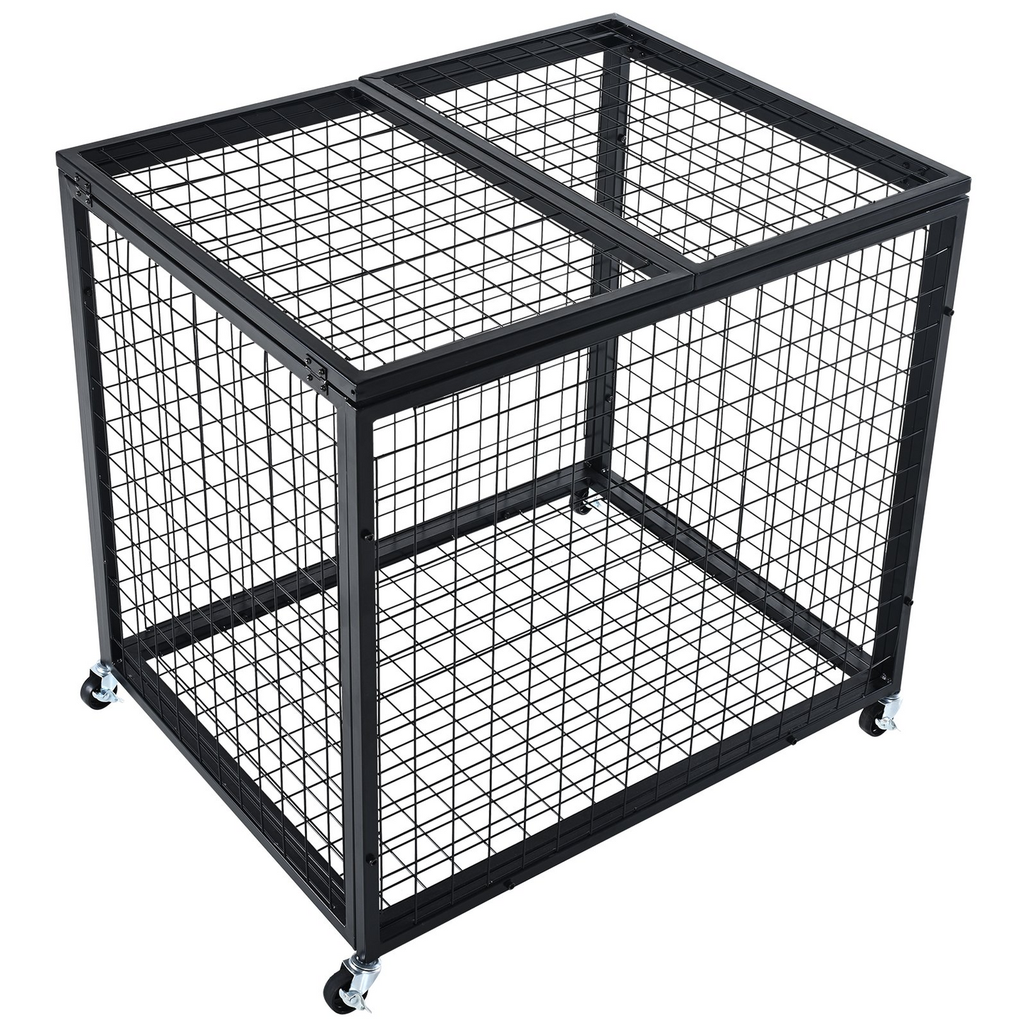 VEVOR Rolling Sports Ball Storage Cart, Lockable Basketball Cage with Double Lids, Sport Equipment Holder Organizer for Indoor Outdoor, Steel Storage Rack for Garages, Playgroup, Gym and Schools