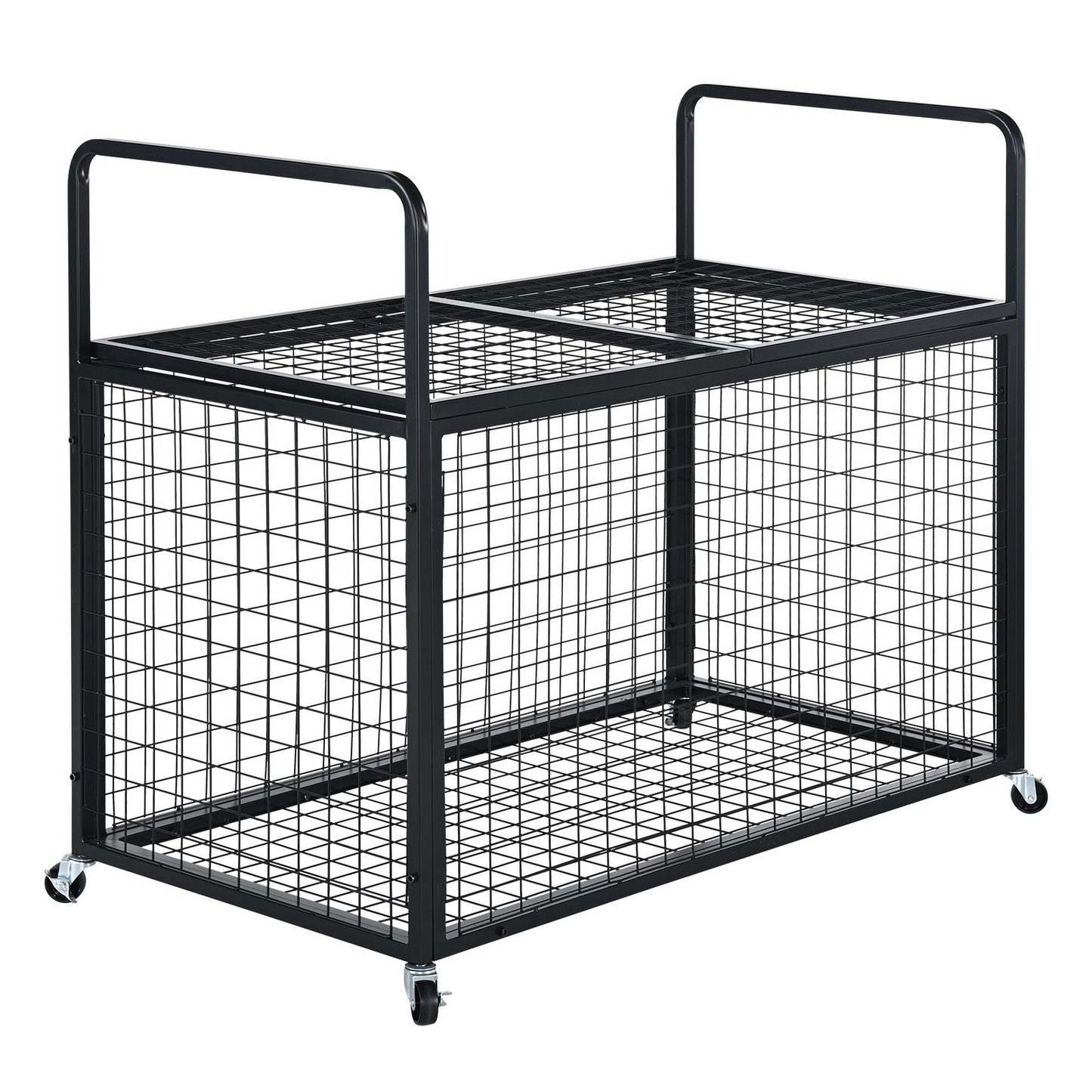 VEVOR Rolling Sports Ball Storage Cart, Lockable Basketball Cage with Double Lids, Sport Equipment Holder Organizer for Indoor Outdoor, Steel Storage Rack for Garages, Playgroup, Gym and Schools