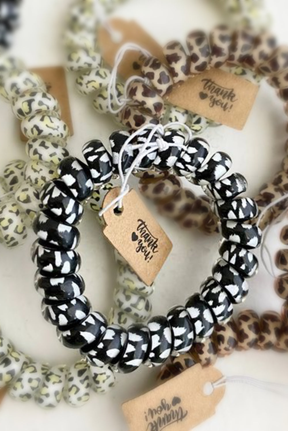 3PCS Leopard Printed Telephone Wire Hair Loop