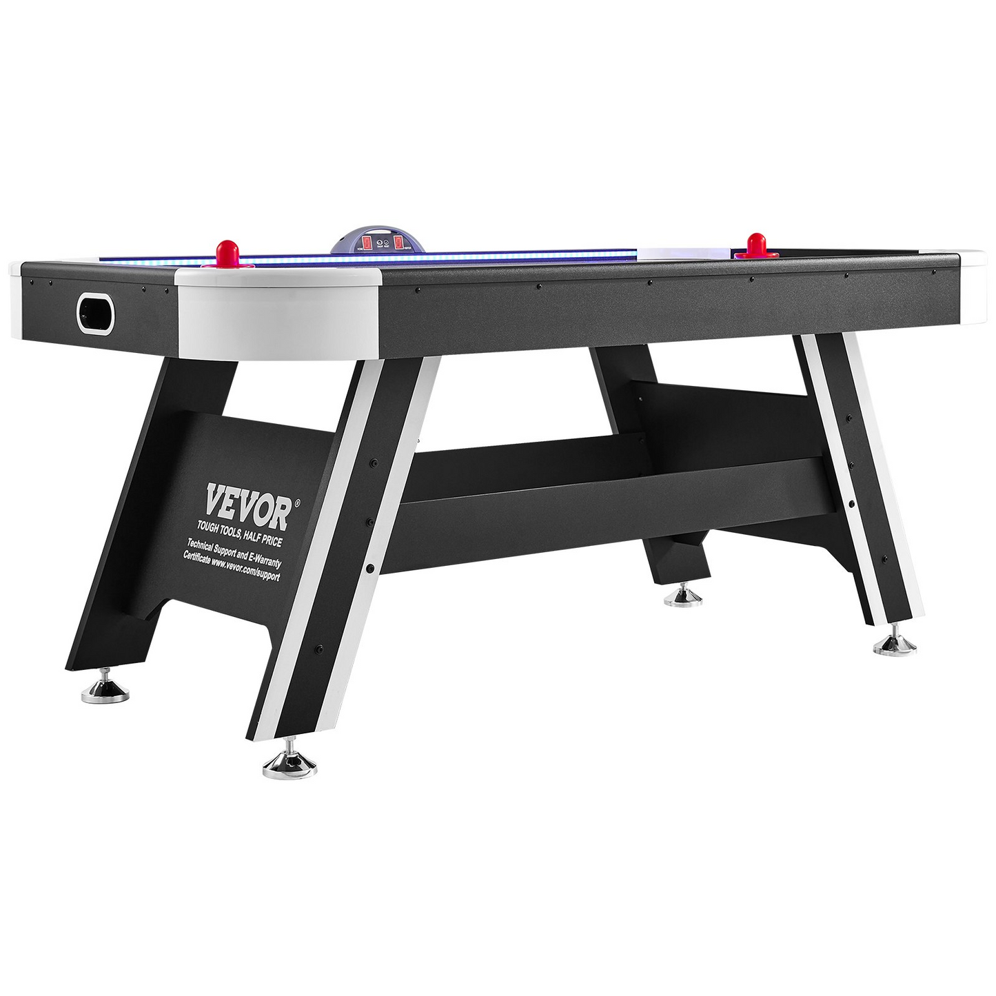 VEVOR Air-Powered Hockey Table, 72" Indoor Hockey Table for Kids and Adults, LED Sports Hockey Game with 2 Pucks, 2 Pushers, and Electronic Score System, Arcade Gaming Set for Game Room Family Home