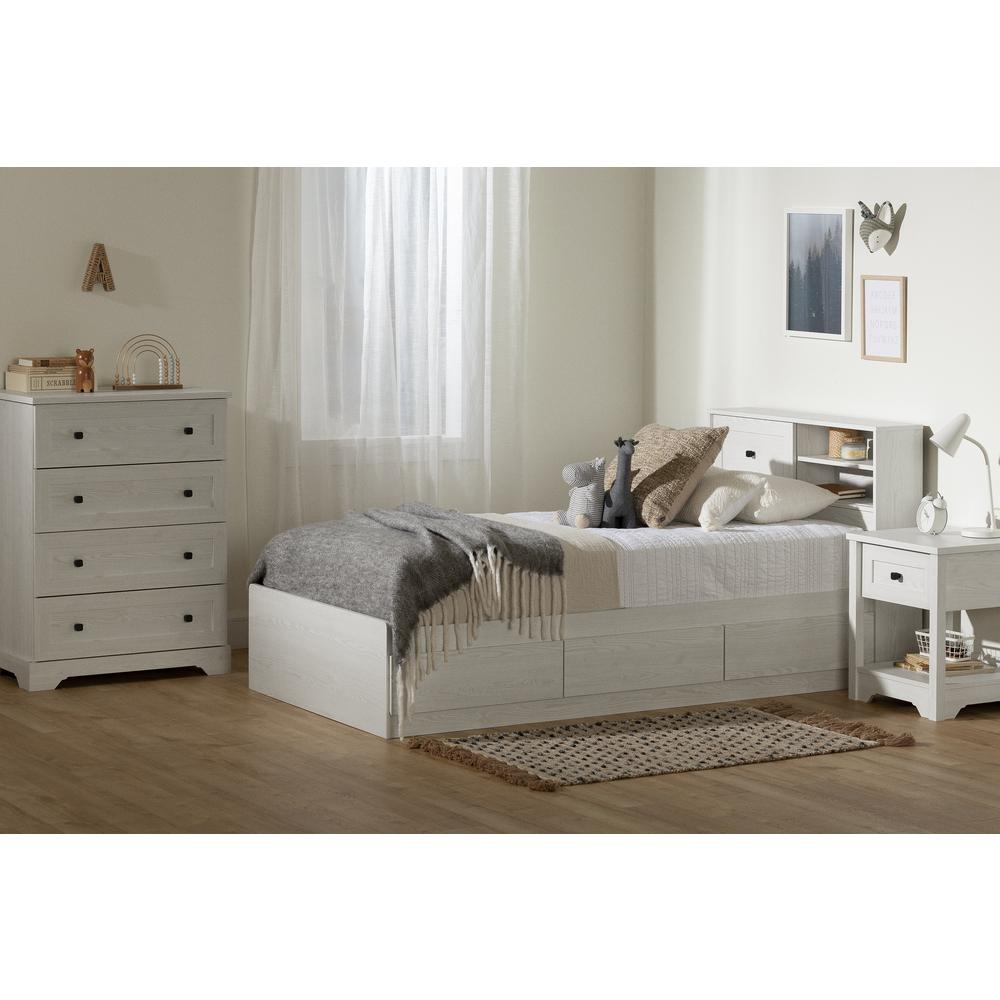 Hazen Bed and Headboard Set, White Pine