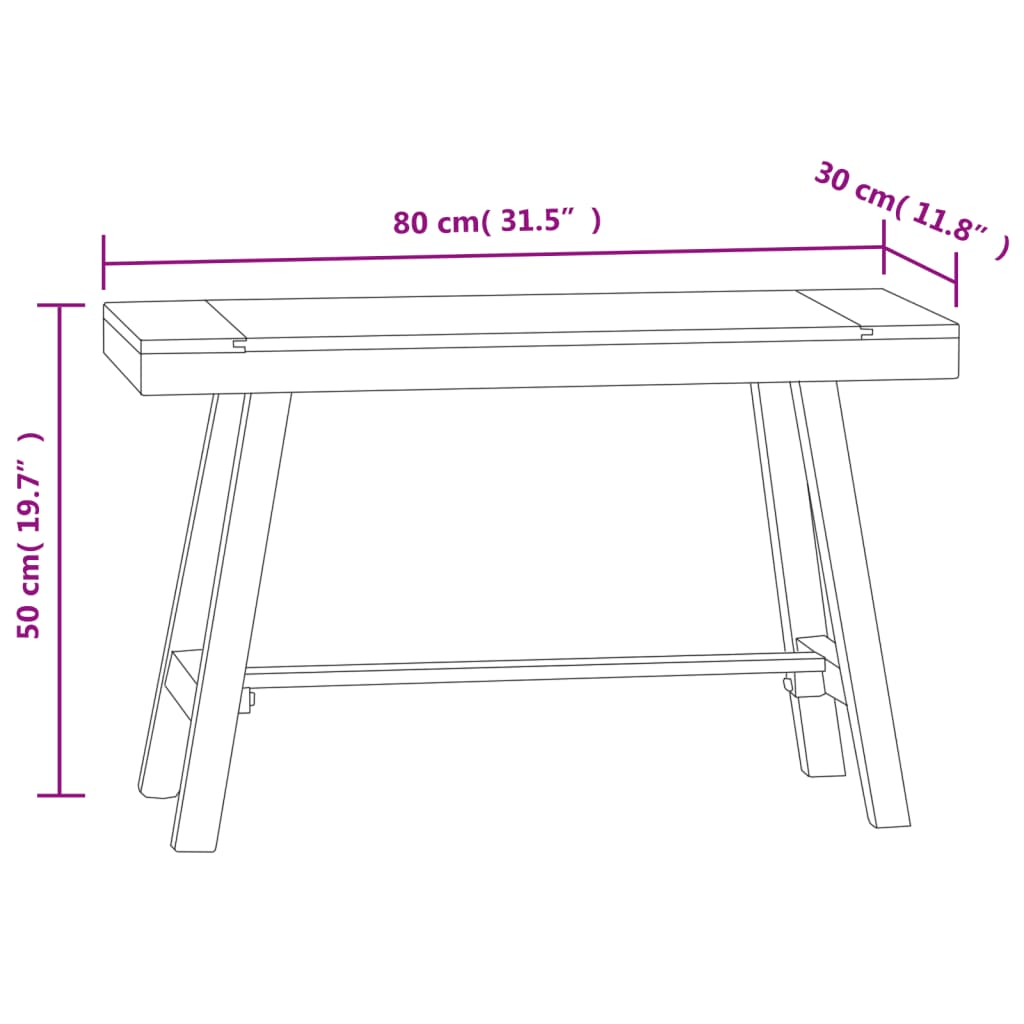 Bench 31.5" Solid Wood Teak