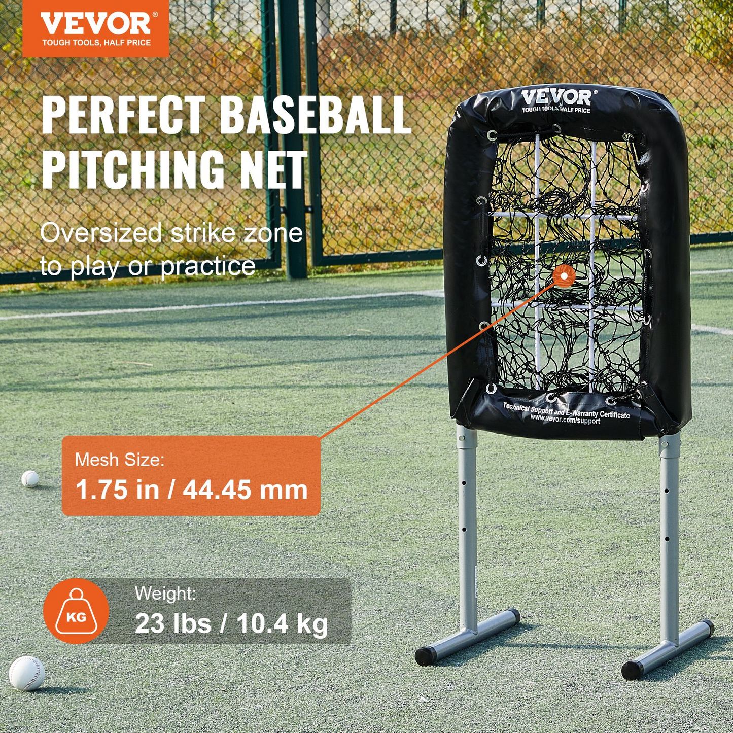 9 Hole Baseball Net, 21"x29" Softball Baseball Training Equipment for Hitting Pitching Practice, Heavy Duty Height Adjustable Trainer Aid with Strike Zone & 4 Ground Stakes, for Youth Adults