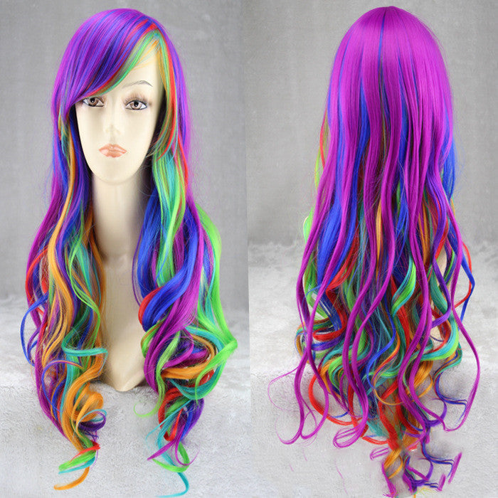 Colorful rainbow Wig