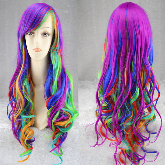 Colorful rainbow Wig