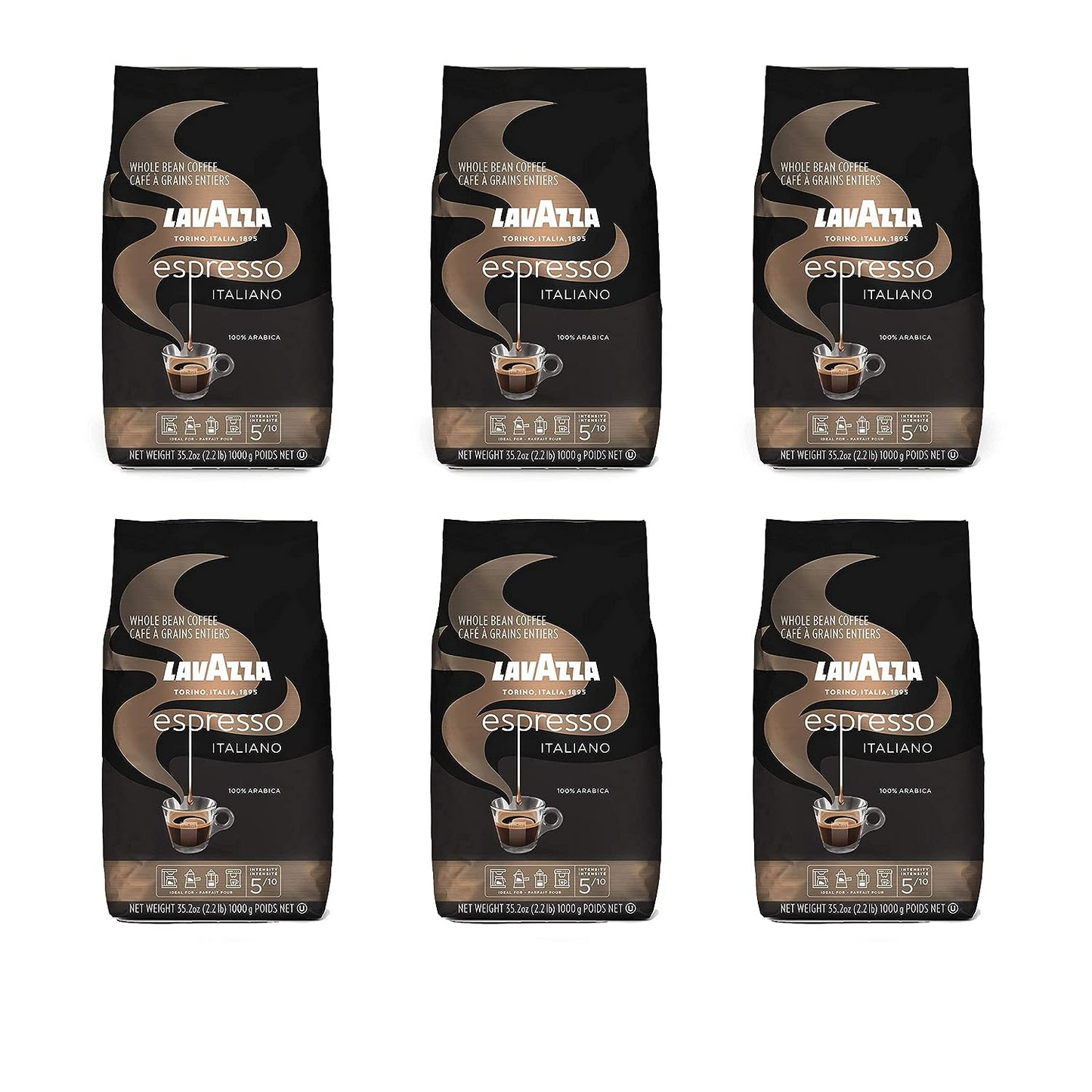 Lavazza Espresso Italiano Whole Bean Coffee Blend, Medium Roast, 2.2 Pound Bag (Packaging May Vary) Premium Quality, Non GMO, 100% Arabica, Rich bodied