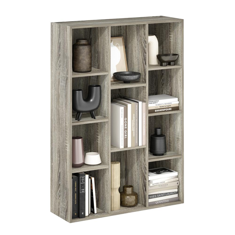 Luder 11-Cube Reversible Open Shelf Bookcase, French Oak