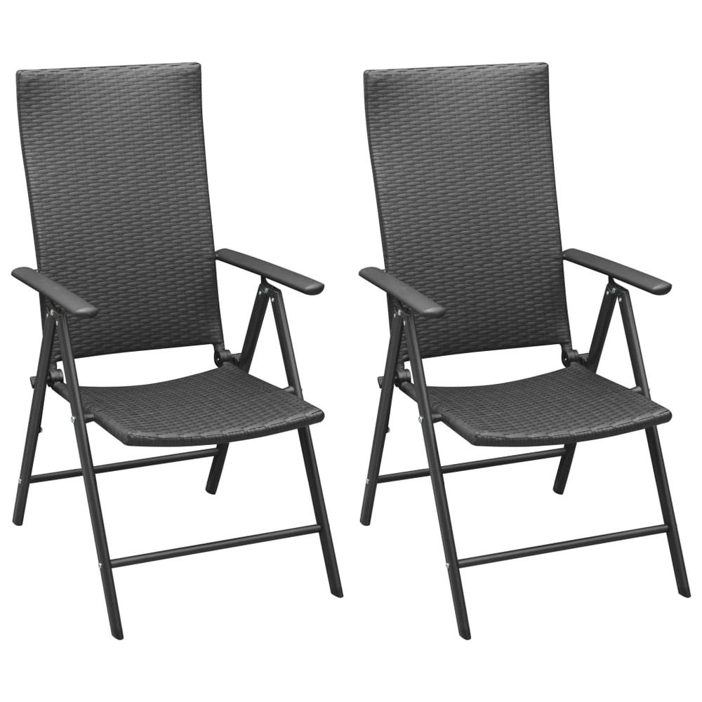 3 Piece Garden Dining Set Black and Brown