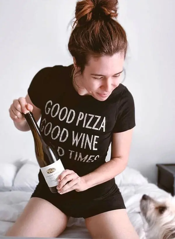 Good Pizza, Good Wine, Good Times Graphic Tshirt