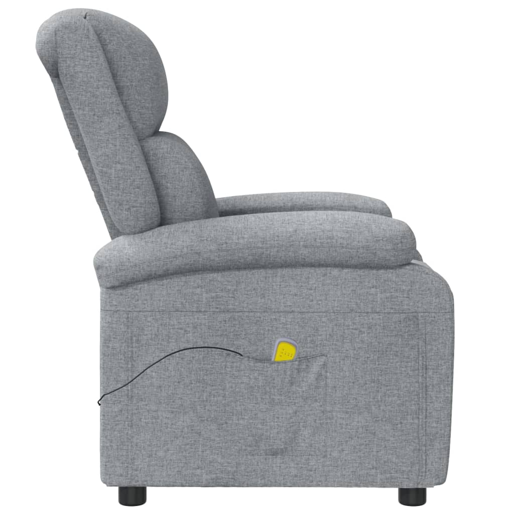 vidaXL Massage Chair Light Gray Fabric