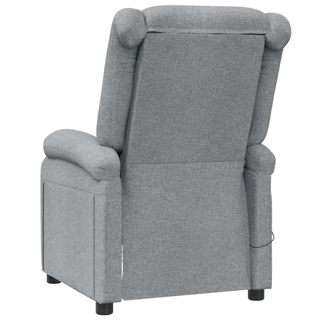 vidaXL Massage Chair Light Gray Fabric