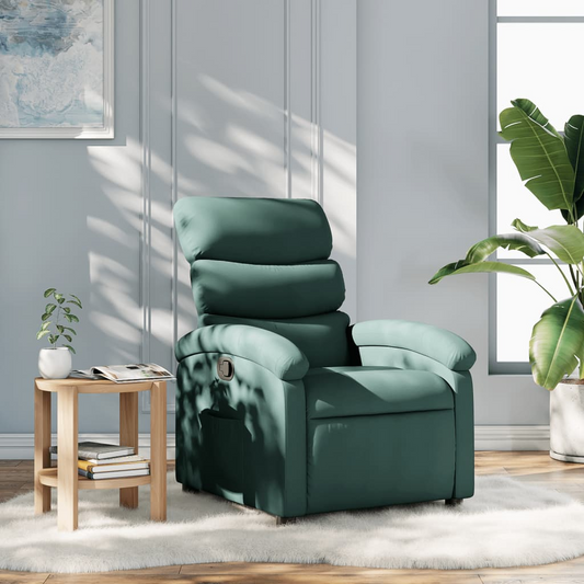 Recliner Chair Dark Green Fabric