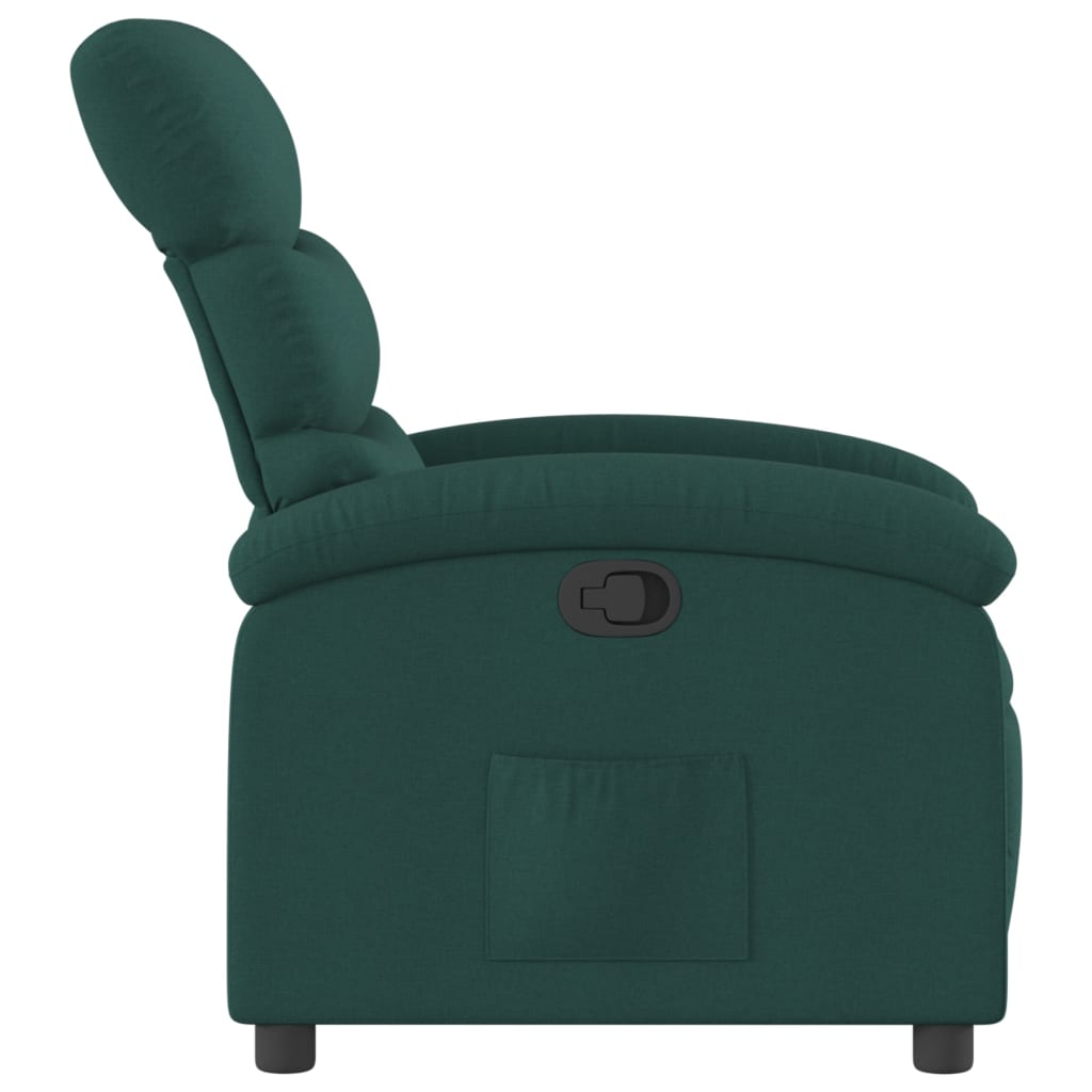 Recliner Chair Dark Green Fabric