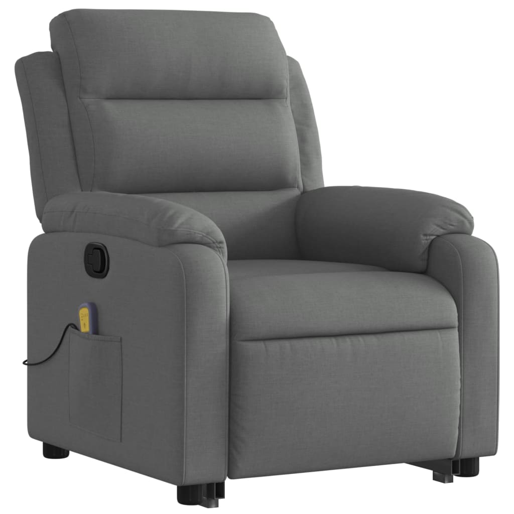 Stand up Massage Recliner Chair Dark Gray Fabric