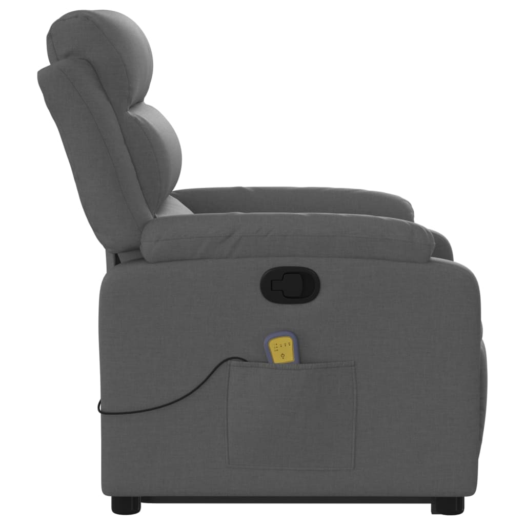 Stand up Massage Recliner Chair Dark Gray Fabric