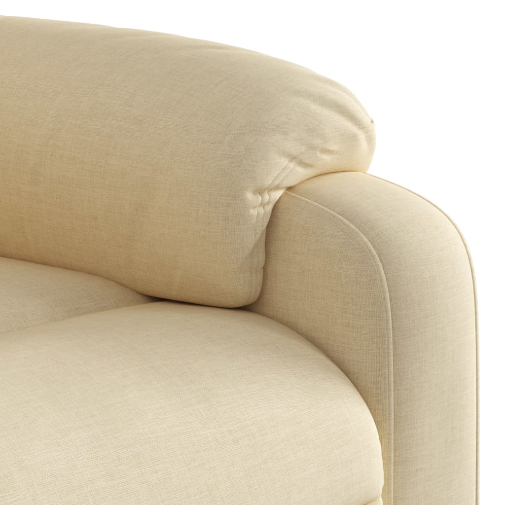 Lift Massage Recliner Chair Cream Fabric