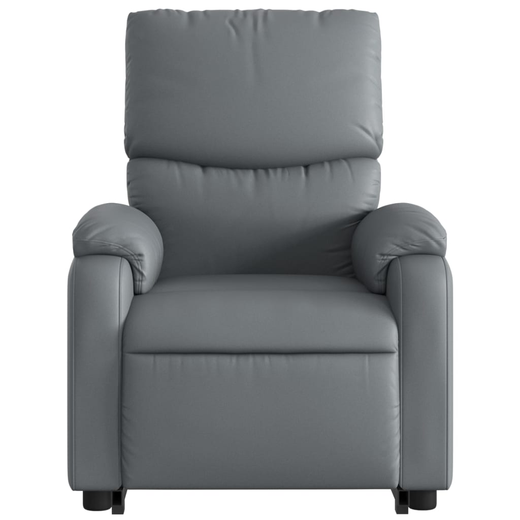 Stand up Massage Recliner Chair Gray Faux Leather