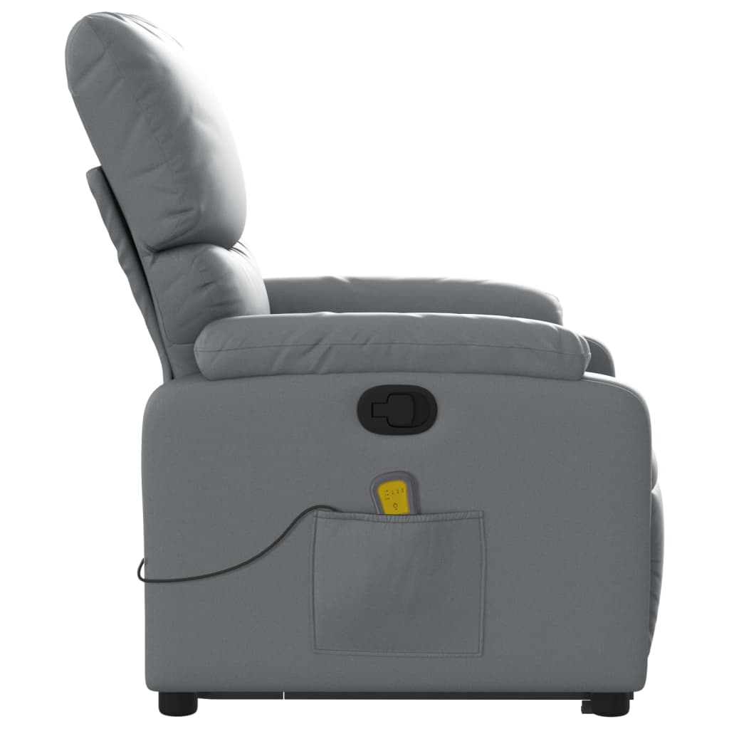 Stand up Massage Recliner Chair Gray Faux Leather