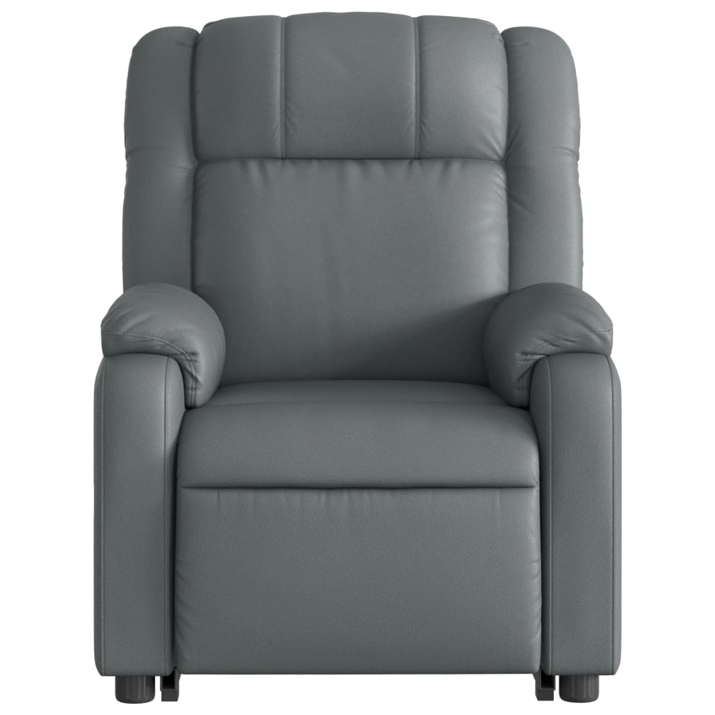 Stand up Massage Recliner Chair Gray Faux Leather