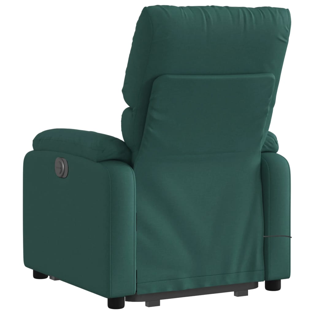 Stand up Massage Recliner Chair Dark Green Fabric