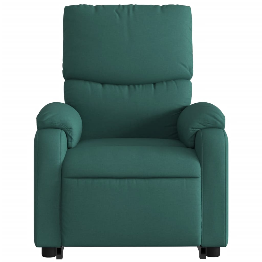 Stand up Massage Recliner Chair Dark Green Fabric