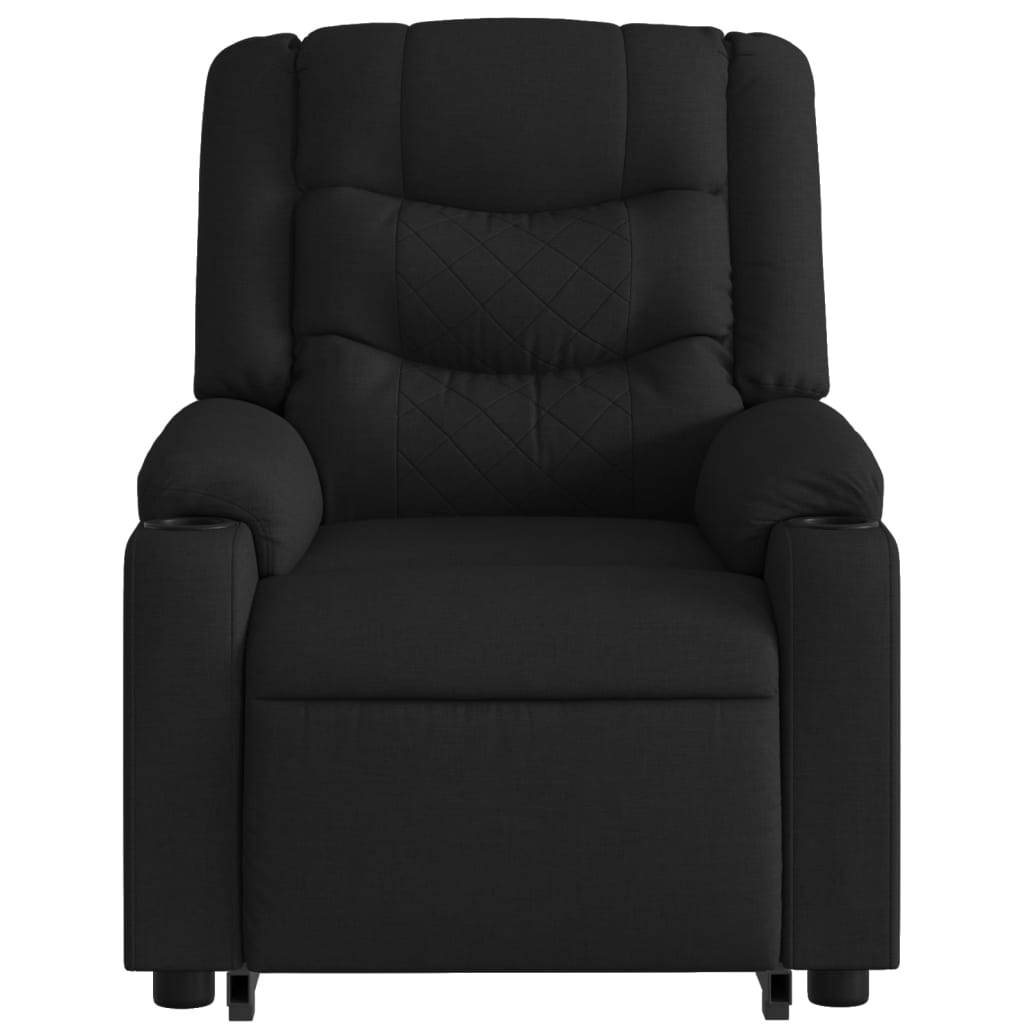 Stand up Massage Recliner Chair Black Fabric