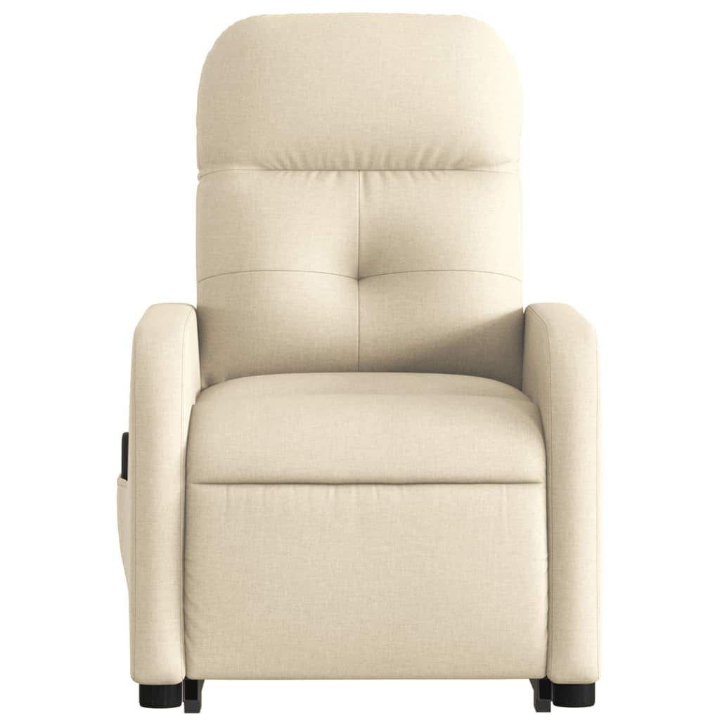 Lift Massage Recliner Chair Cream Fabric