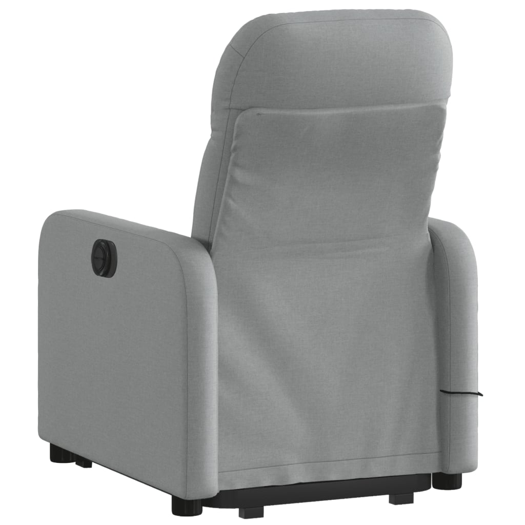 Lift Massage Recliner Chair Light Gray Fabric