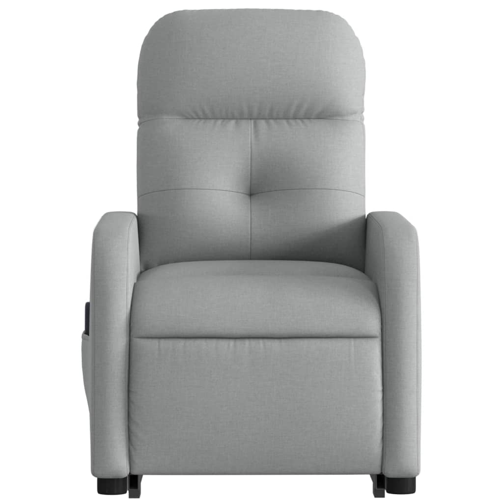 Lift Massage Recliner Chair Light Gray Fabric