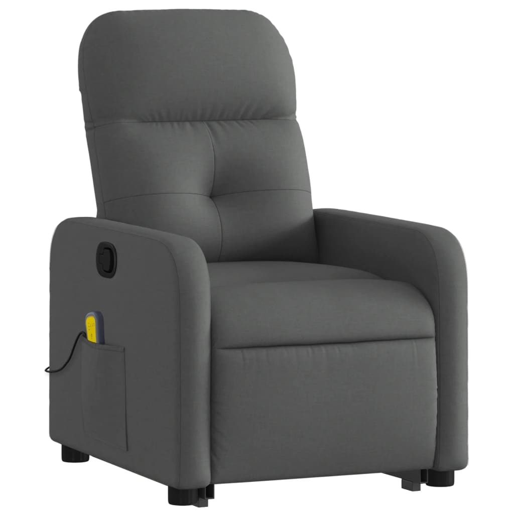 Lift Massage Recliner Chair Dark Gray Fabric