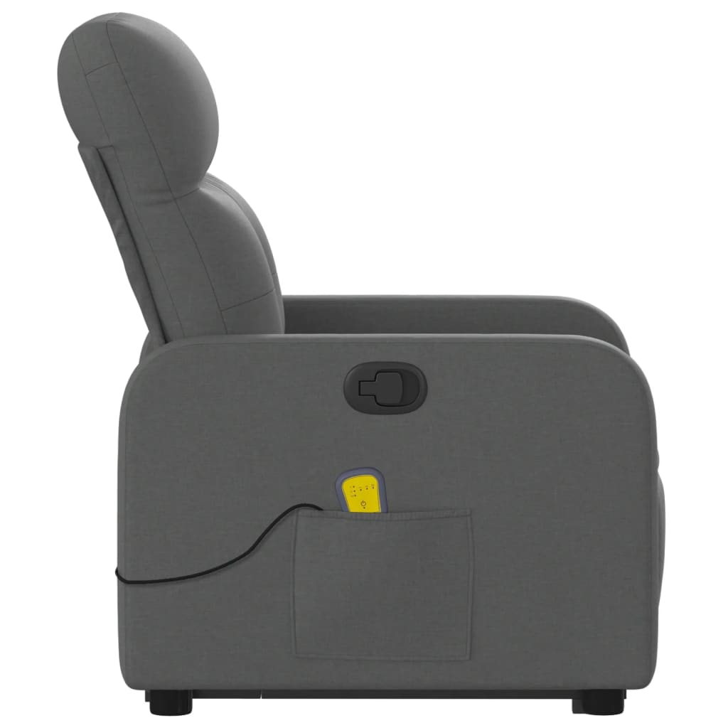 Lift Massage Recliner Chair Dark Gray Fabric