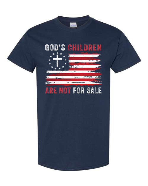 God's Children Are Not For Sale w/ American Flag and Cross T-Shirt