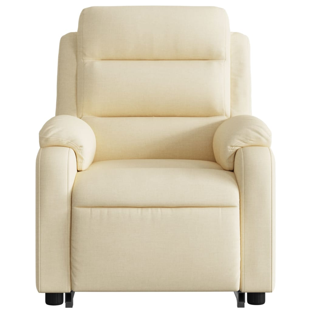 Lift Massage Recliner Chair Cream Fabric