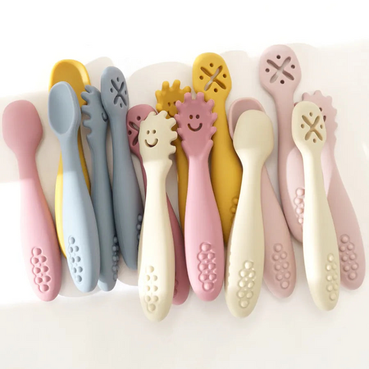 Set of 3 Silicone Learning Spoons for Children Multivariant